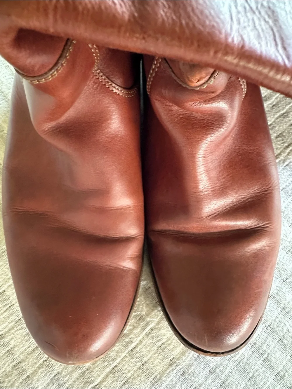 Frye “Melissa” Brown Leather Knee-High Riding Boots - Women - Picture 10 of 11
